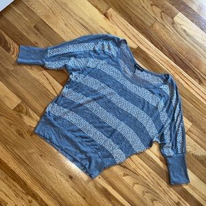 About A Girl - Striped quarter Sleeve Blouse - M